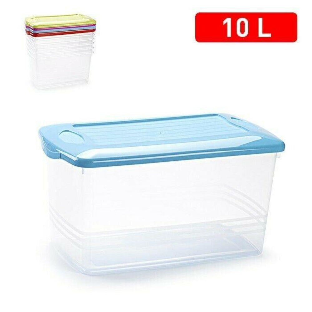 10L Strong Clear Plastic Storage Box With Lid Toy Storage
